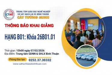 THÔNG BÁO KHAI GIẢNG KHÓA B01 07/02/2026
